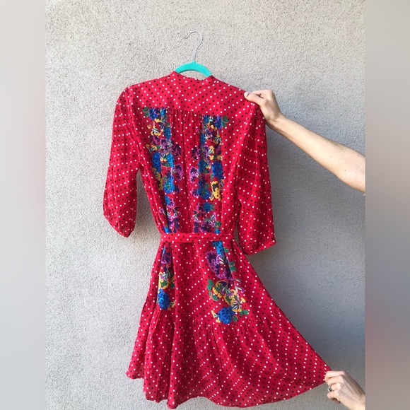 Saloni Women's Saloni Scarlet Tyra Button Down Silk Shirt Dress Size 6 - Picture 9 of 15